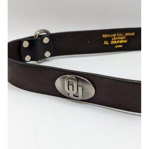 NEW ZEP-PRO Pet Oklahoma University Brown Leather Metal Dog Collar XL Sooners